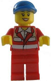 LEGO cty0317 Paramedic - Red Uniform, Female, Blue Short Bill Cap