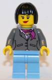 LEGO gen062 Dark Bluish Gray Jacket with Magenta Scarf, Medium Blue Legs, Black Bob Cut Hair (4000014)