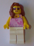 LEGO gen082 Woman - Bright Pink Top with Butterflies and Flowers, White Legs (4000022)