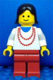 LEGO ncklc013 Necklace Red - Red Legs, Black Female Hair