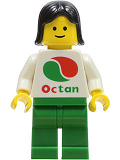 LEGO oct002 Octan - White Logo, Green Legs, Black Female Hair