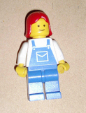LEGO ovr029 Overalls Blue with Pocket, Blue Legs, Red Female Hair