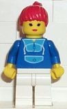 LEGO par024 Jogging Suit - White Legs, Red Ponytail Hair