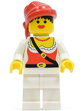 LEGO pi058 Pirate Female, White Legs, Red Bandana