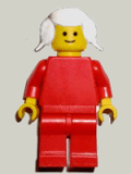 LEGO pln101 Plain Red Torso with Red Arms, Red Legs, White Pigtails Hair (set 1066)