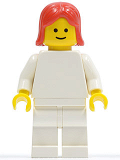 LEGO pln143 Plain White Torso with White Arms, White Legs, Red Female Hair