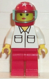 LEGO rac010 Shirt with 2 Pockets, Red Legs, Red Helmet 7 White Stars, Trans-Light Blue Visor