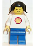 LEGO shell004a Shell - Classic - Blue Legs, Black Pigtails Hair (Stickered Torso)