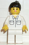 LEGO soc001 Shirt with 2 Pockets, White Legs, Black Ponytail Hair