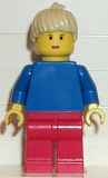 LEGO soc054 Soccer Player Womens Team, Tan Ponytail Hair, Red Lips