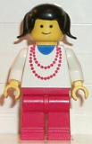 LEGO trn007 Necklace Red - Red Legs, Black Pigtails Hair