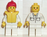 LEGO trn092 Shirt with 2 Pockets, White Legs, Red Ponytail Hair, Life Jacket