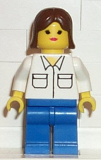 LEGO twn001 Shirt with 2 Pockets, Blue Legs, Brown Female Hair