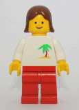 LEGO twn043 Palm Tree - Red Legs, Brown Female Hair