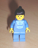 LEGO twn046 Jogging Suit, Blue Legs, Black Ponytail Hair