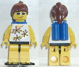 LEGO twn063 Yellow Flowers - Brown Ponytail Hair, Blue Airtanks, Black Flippers