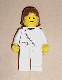 LEGO zip033 Jacket with Zipper - White, White Legs, Brown Female Hair